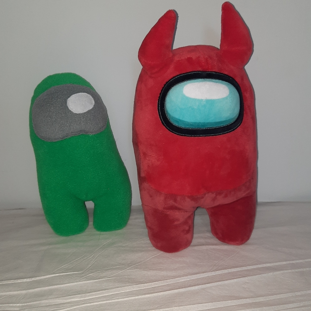 Among Us green / rare red devil plush